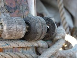 rigging of sailing vessel at mast