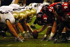 American football teams on a competition