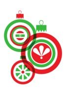 christmas red green white balls drawing