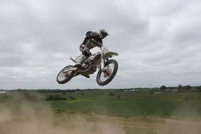 moto cross on a meadow