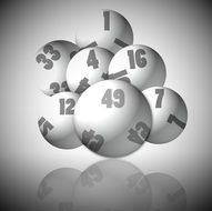 lotto balls in black and white background