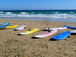 surfboards on the beach