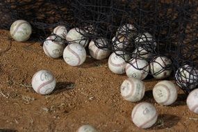 baseball balls after training