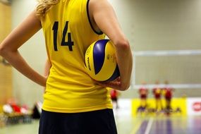 volleyball player with a ball