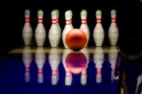 bowling ball toward pins