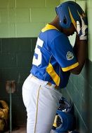 baseball player in disappointment after the game