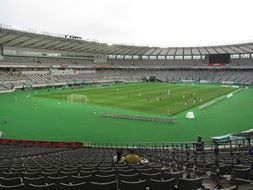 soccer game on multi-purpose ajinomoto stadium, japan, tokyo