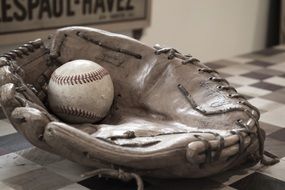 ball in the baseball glove