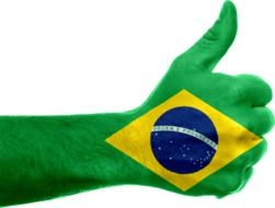 brazil flag hand thumbs up sport like