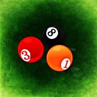 drawn three billiard balls