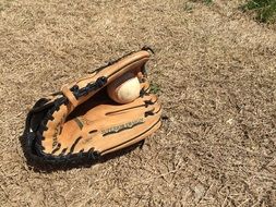 ball, glove, baseball