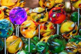 multi-colored glass balls