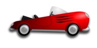 painted red retro car