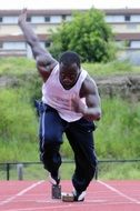 muscular athlete as a sprinter