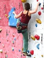 woman on the climbing wall