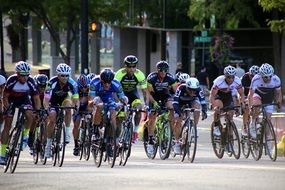 racing cyclist on the city street