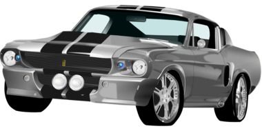 painted gray ford mustang