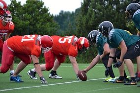 american football players in play-off position