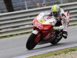motorcycle racer on the track