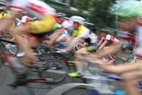 bike race in blurred background