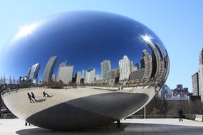 shiny metal ball in chicago