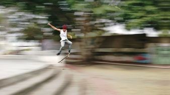 skateboarder in flight