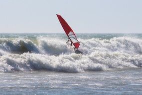 training in windsurfing in the ocean