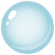 blue bubble on white background