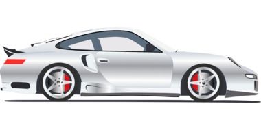 graphic image of a silver porsche sports car