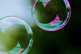 soap bubbles close up