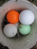 multi-colored golf balls