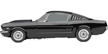 black racing car ford