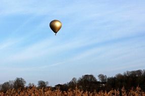 Bottom view of a balloon that hovers in the air