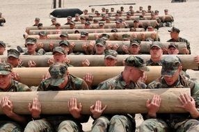 teamwork ,training, logs, exercise,feat,hard,army