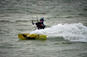 kitesurfer on the yellow board