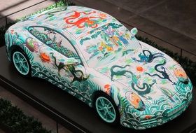 top view of painted sports car