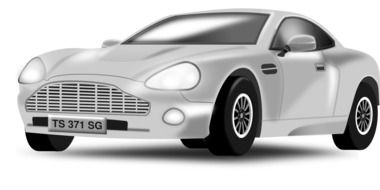 vintage silver sports car, illustration