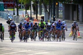 racing cyclist in helmets