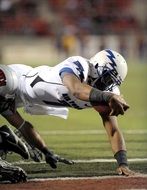 football player on goal in american football