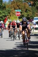competing bike racers on a street