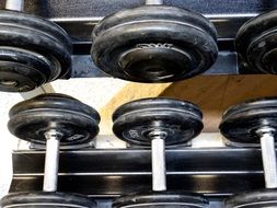 black dumbbells