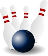 graphic image of pins and ball for bowling