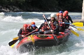 Extreme white water rafting sport