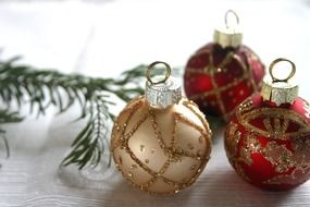 balls in christmas ornament