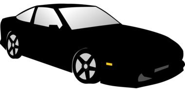 black sports car drawing