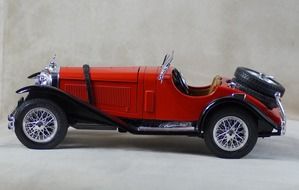 toy red vintage mercedes benz