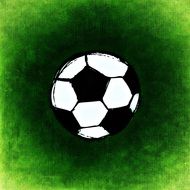 black-white soccer ball on green