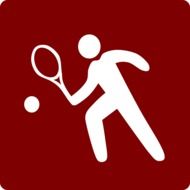 red icon for the game of tennis
