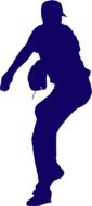 baseball pitcher blue silhouette