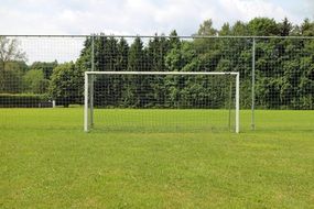 Football goal on a field